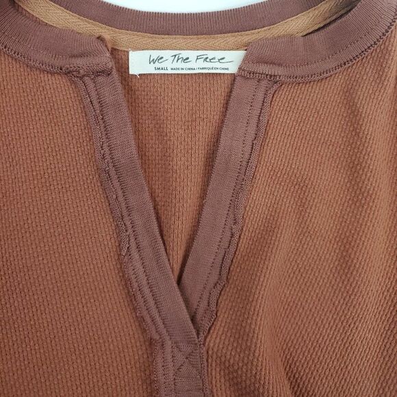 We The Free x Free People Mikah Cuff Layering Thermal Shirt in Autumn - Picture 11 of 12